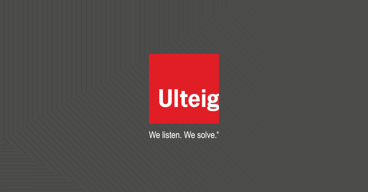 Ulteig logo with tagline. We listen. We solve.