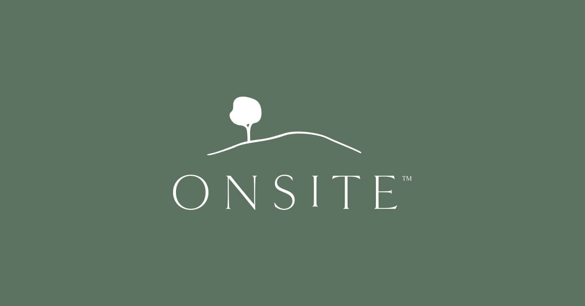 White Onsite logo on green background
